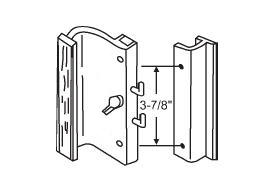 STB Sliding Glass Patio Door Handle Set, Hook Style, Non-Keyed, Black, 3-7/8" Screw Holes