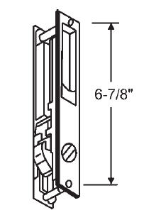 STB Sliding Glass Patio Door Handle Set, Flush Mount, Non-Keyed, Chrome, 6-7/8" Screw Holes