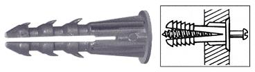 3/16" Plastic Screw Anchor with Shoulder - 1000 Pack