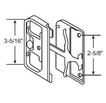 STB Sliding Patio Screen Door Latch and Handle Set, 2-5/8" Screw Holes