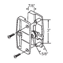 STB Sliding Patio Screen Door Latch and Handle Set, 3" Screw Holes
