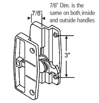 STB Sliding Patio Screen Door Latch and Handle Set, 3" Screw Holes