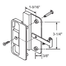 STB Sliding Patio Screen Door Latch and Handle Set, 3-1/4" Screw Holes