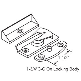 STB Sliding Patio Screen Door Latch and Handle Set, 1-3/4" Screw Holes