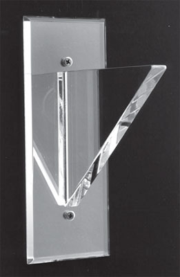 Mirror Back Solid Style No Lip Acrylic Shelf Support - 4 in - Pair