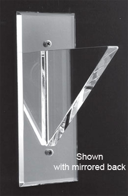 Clear Back Solid Style No Lip Acrylic Shelf Support - 4 in - Pair