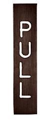 CRL Engraved Bronze Finish with White Letter "PULL" Sign