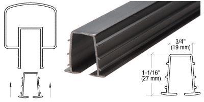 CRL Top Vinyl for 1/4" (6 mm) Thick Glass - 12 Ft Long