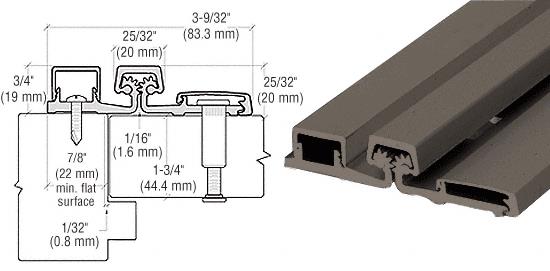 CRL Dark Bronze Anodized Roton 157HD Series Heavy Duty Full Surface Frame Face Continuous Hinge- 83"