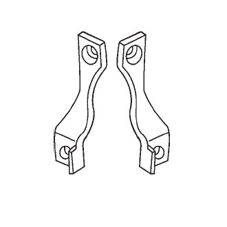 STB Sliding Glass Door Interior Pull Handle Bracket, Chrome - Pair