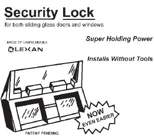 STB Security Lock for Sliding Glass Doors and Windows