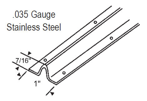 STB Sliding Screen Door Lower Track, Stainless Steel, 8 ft Long - 10 Pack