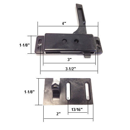 STB RV Amerimax Storm Door Lever Latch, Black, Left Hand