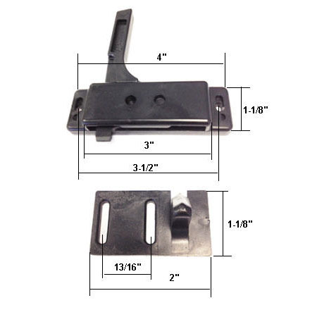 STB RV Amerimax Storm Door Lever Latch, Black, Right Hand