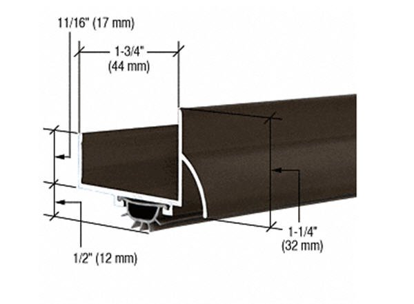 CRL Dark Bronze Anodized "U" Shape Door Bottom - 35-3/4"