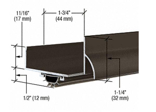 CRL Dark Bronze Anodized "U" Shape Door Bottom with Full Notch - 35-3/4"