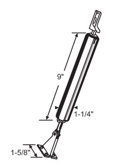 STB Storm Door Closer, Pneumatic, Shock Spring, Heavy Duty, Aluminum