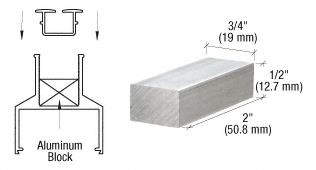 CRL 100 Series Aluminum Blocks for Use With Bottom Rigid Vinyl - Pack of 10