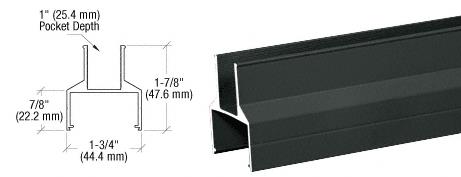 CRL Matte Black 100 Series Bottom Rail - 20 ft Long