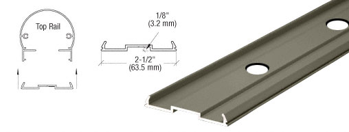 CRL Beige Gray Pre-Punched 20'1" Top Rail Infill for Pickets