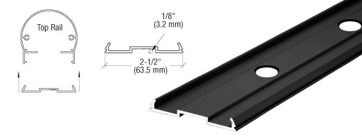 CRL Matte Black Pre-Punched 20'1" Top Rail Infill for Pickets