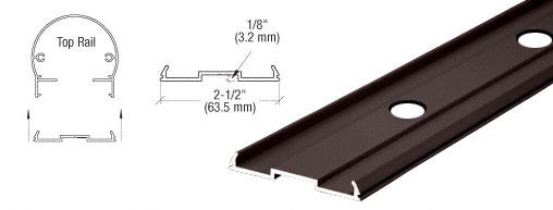 CRL Matte Bronze Pre-Punched 20'1" Top Rail Infill for Pickets