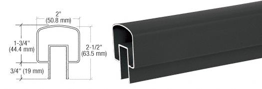 CRL Matte Black 100 Series Top Rail 20' 1"