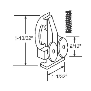 Sliding Sectional Shower Door Guide, Nylon Roller