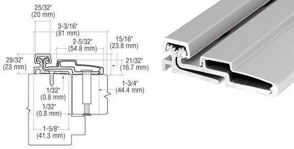 CRL Anodized Aluminum Finish Roton Heavy Duty 95" Full Surface Hinge