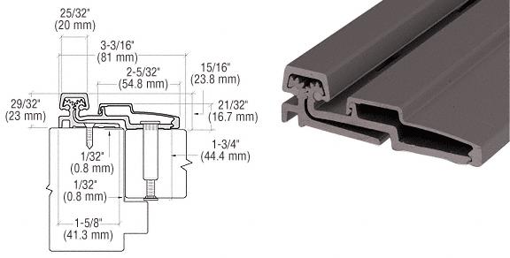 CRL Duranodic Bronze Finish Roton Heavy Duty 95" Full Surface Hinge