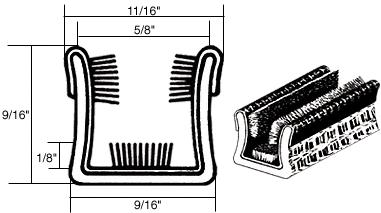 CRL 9/16" x 9/16" Universal Single Unbeaded Flexible Glass Run Channel - 300 ft Roll