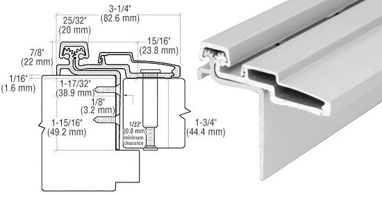 CRL Satin Anodized Roton 211HD Series Heavy Duty Half Surface - Frame Leaf Wrap-Around Continuous Hinge- 83"