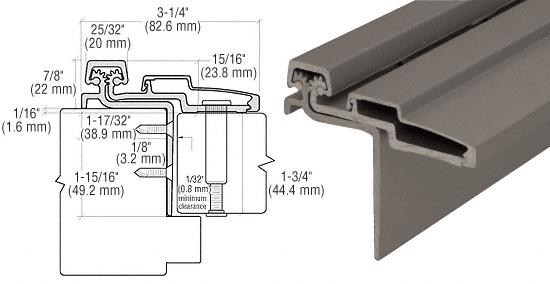 CRL Dark Bronze Anodized Roton 211HD Series Heavy Duty Half Surface - Frame Leaf Wrap-Around Continuous Hinge- 83"