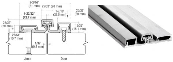 CRL 250 Series Satin Anodized Heavy-Duty Full Surface Continuous Hinge