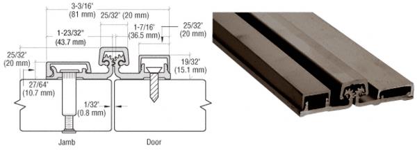 CRL 250 Series Dark Bronze Heavy-Duty Full Surface Continuous Hinge