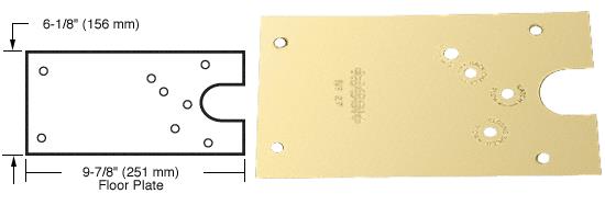 CRL Rixson Polished Brass Finish Left Hand Offset-Hung 27 Series Floor Mounted Door Closer Cover Plate