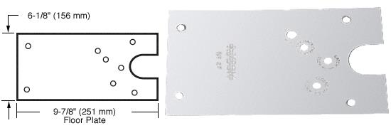 CRL Rixson Polished Chrome Finish Left Hand Offset-Hung 27 Series Floor Mounted Door Closer Cover Plate
