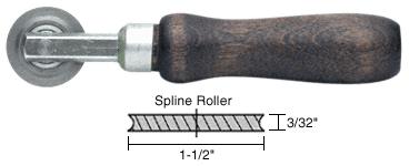 CRL Concave Edge Steel  Spline Roller 1-1/2" x 3/32" Wheel