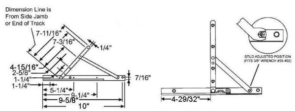 STB Concealed Casement Hinge, Lower Right or Upper Left, 10"