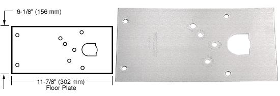 CRL Rixson Satin Chrome Finish Left Hand Center-Hung 28 Series Floor Mounted Door Closer Cover Plate
