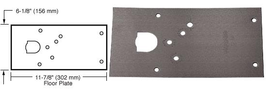 CRL Rixson Dark Bronze Finish Right Hand Center-Hung 28 Series Floor Mounted Door Closer Cover Plate