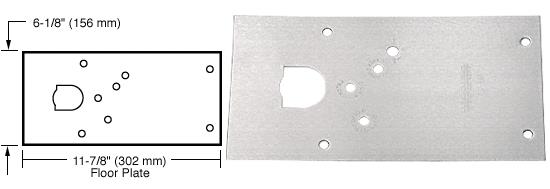 CRL Rixson Satin Chrome Finish Right Hand Center-Hung 28 Series Floor Mounted Door Closer Cover Plate