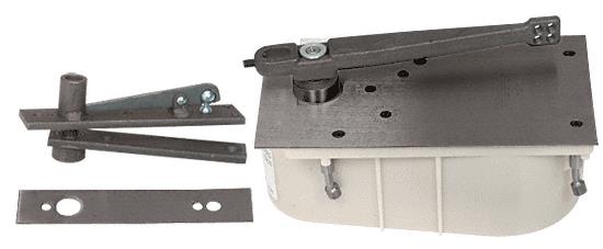 CRL Rixson Model 28 Center-Hung 90 Degree Selective Hold-Open Floor Mounted Closer - Complete Package - Dark Bronze - Right Hand