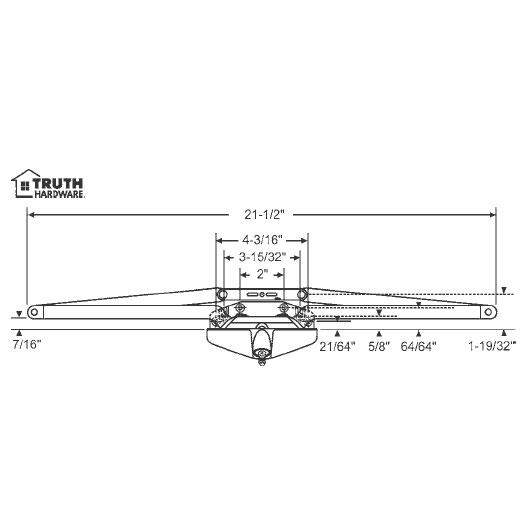STB Sill Mounted Awning Window Operator, Bronze, 21-1/2"