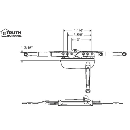 STB Sill Mounted Awning Window Operator, Bronze