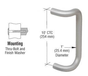 CRL Aluminum 10" Single Offset Door Pull