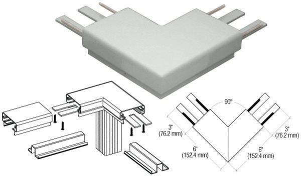 CRL Agate Gray 200 Series Top Cap 90 Degree Corner