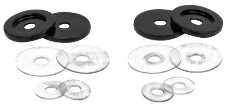 CRL Matte Black Replacement Washers for Back-To Back Solid Pull Handles - Set