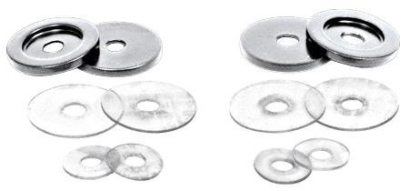 CRL Brushed Nickel Replacement Washers for Back-To Back Solid Pull Handles - Set