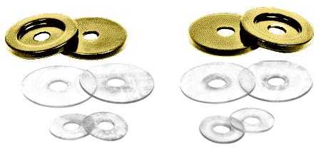 CRL Satin Brass Replacement Washers for Back-To Back Solid Pull Handles - Set